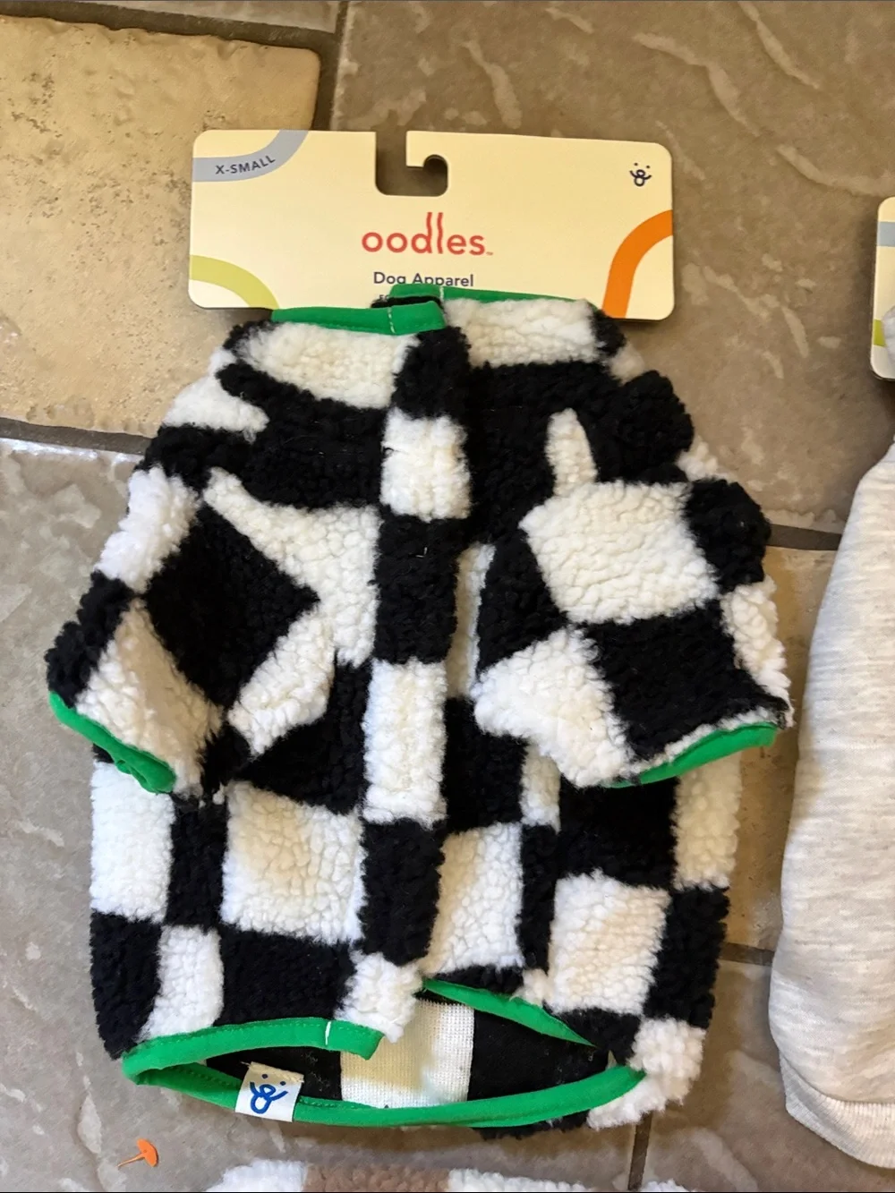 Oodles Checkered Sherpa & Lightning Hoodie Dog clothing  Apparel Set lot 3 new